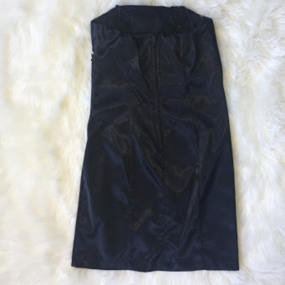 BCX Black Solid Satin Formal  Dress - Picture 3 of 8
